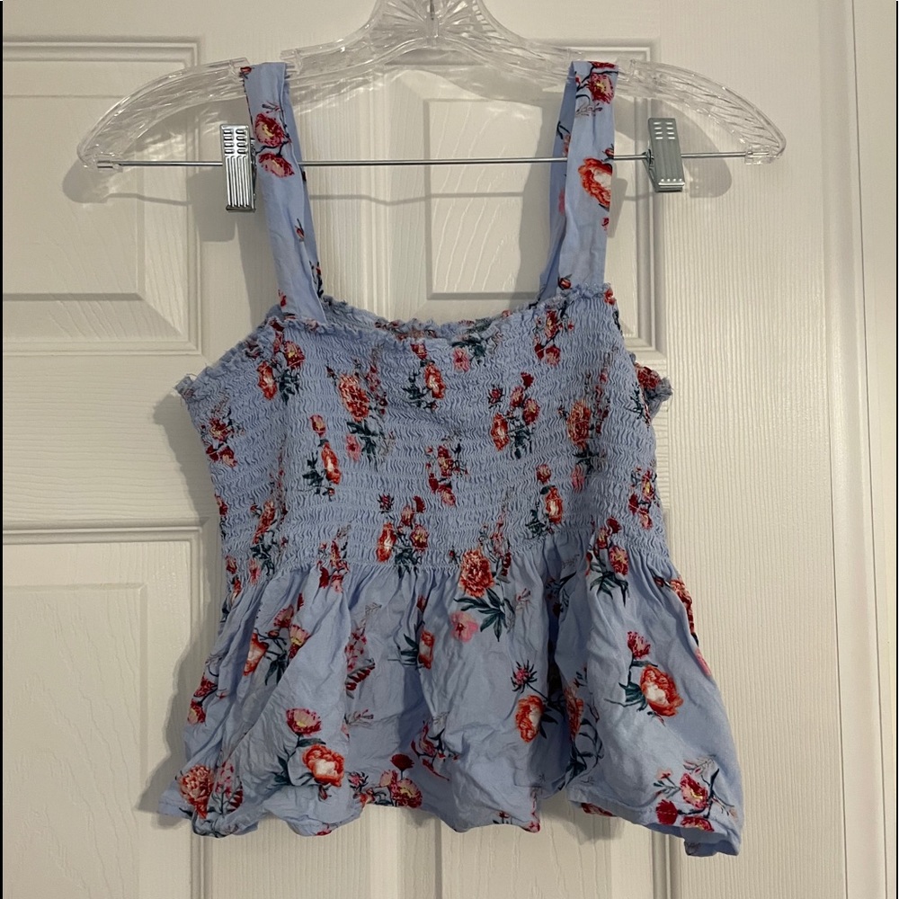 Floral crop tank top